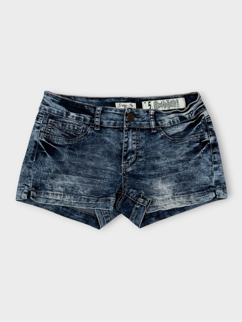 Indigo Rein Washed Blue Denim Cutoff Shorts